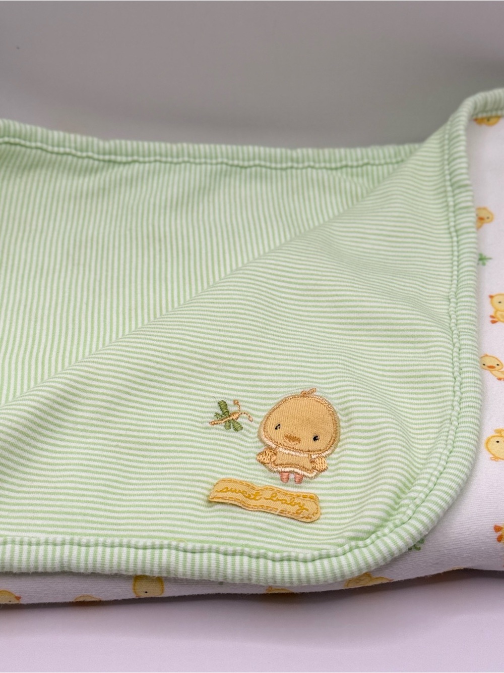 Carters Just One Year Sweet Baby Chick Embroidered Baby Blanket